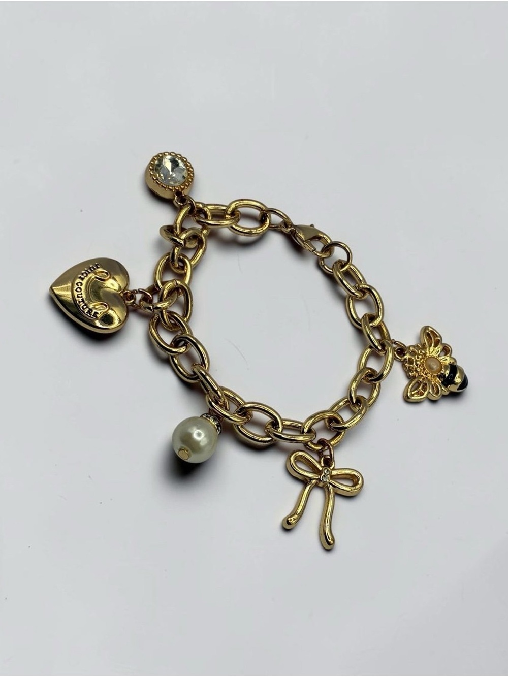 Juicy Couture Gold-Tone Multi-Charm Heart Bracelet